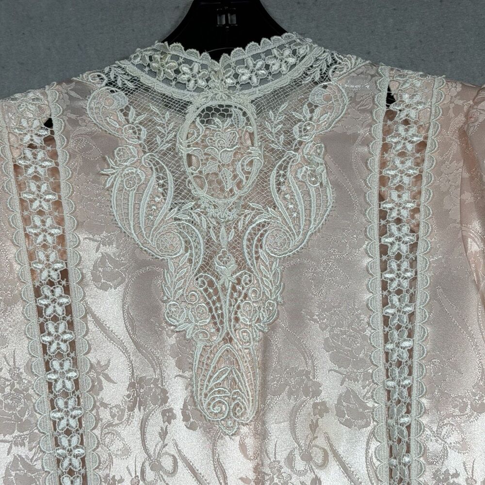 Vintage Scott McClintock Satin Lace Dress Size 8 Pink Victorian Prairie Y2K - Picture 3 of 14